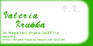 valeria krupka business card